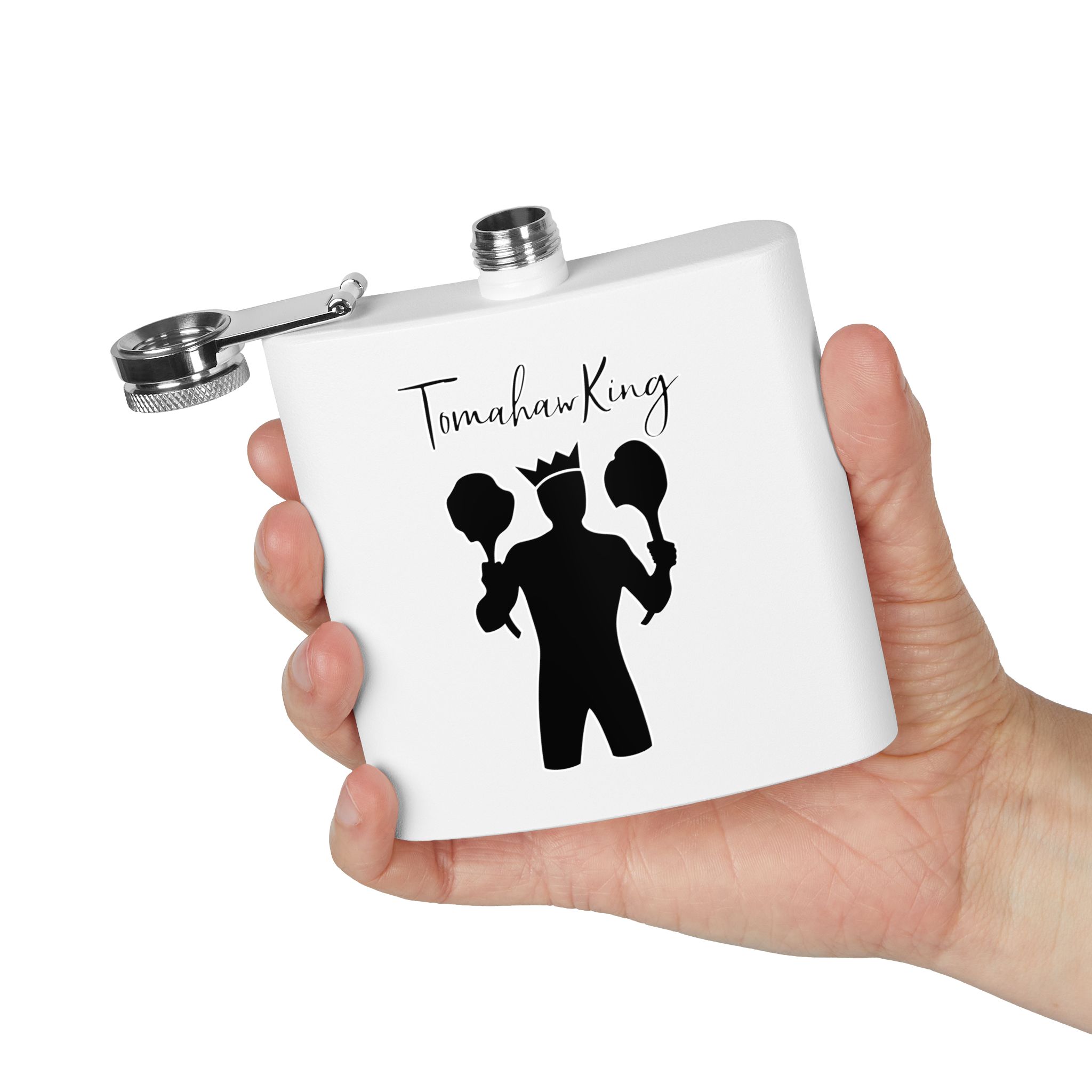 TomahawKing 6 oz. Stainless Steel Flask - Image 4