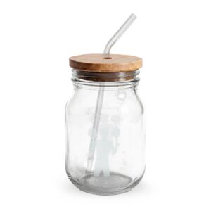 TomahawKing 16 oz. Engraved Logo Sipper Glass with Straw